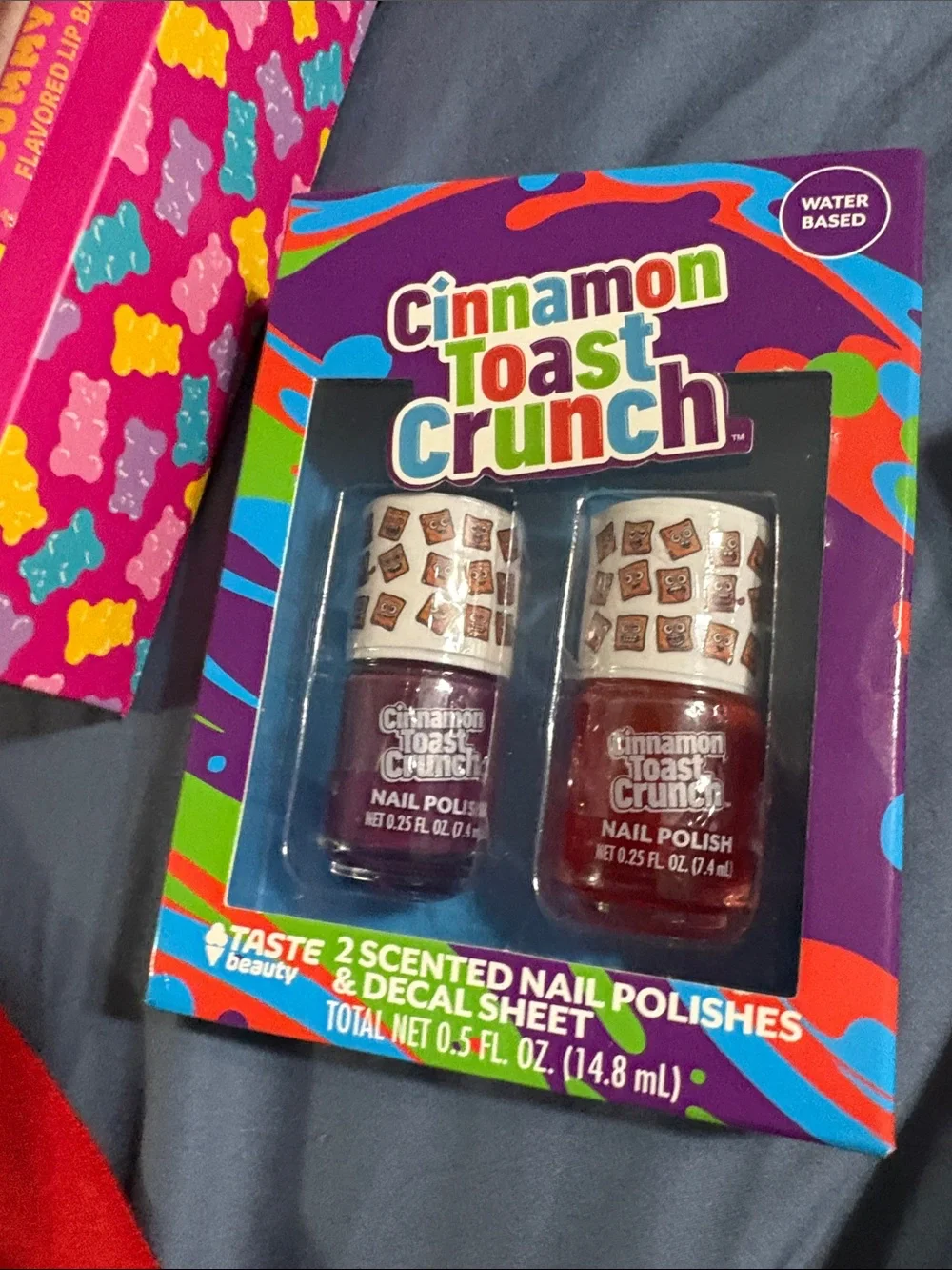 'Pouch with mirror, socks, Cinnamon Toast Crunch items and Trader Joe’s lip duo - Picture 4 of 11